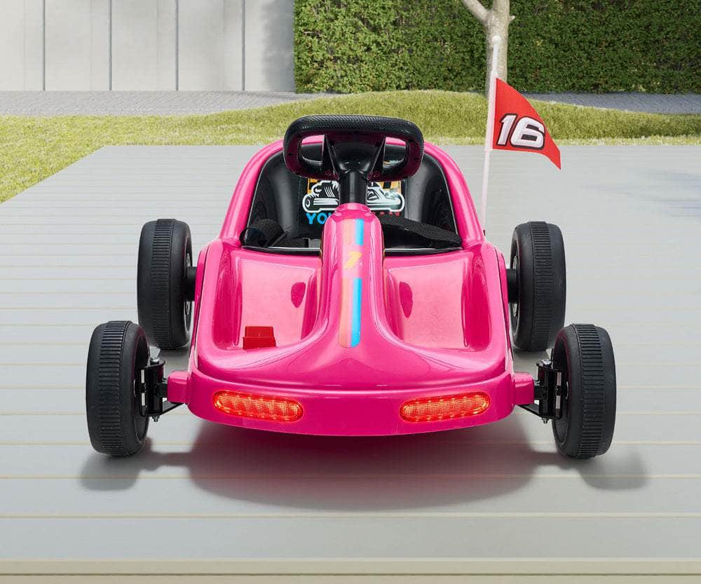 Ride on Car Electric Kart with Light Bluetooth Pink
