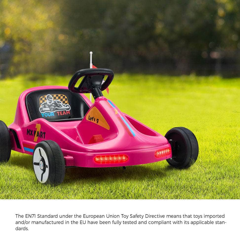 Ride on Car Electric Kart with Light Bluetooth Pink