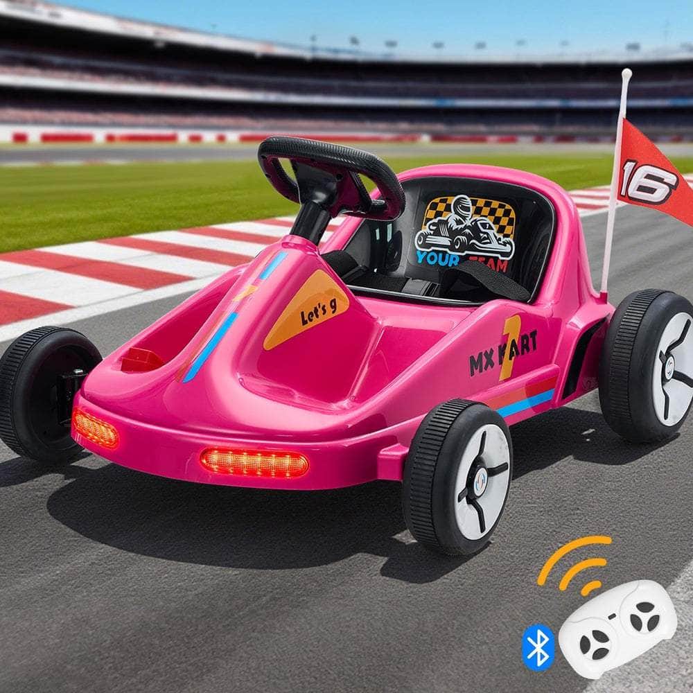 Ride on Car Electric Kart with Light Bluetooth Pink