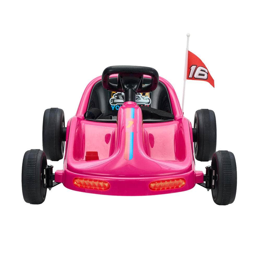 Ride on Car Electric Kart with Light Bluetooth Pink