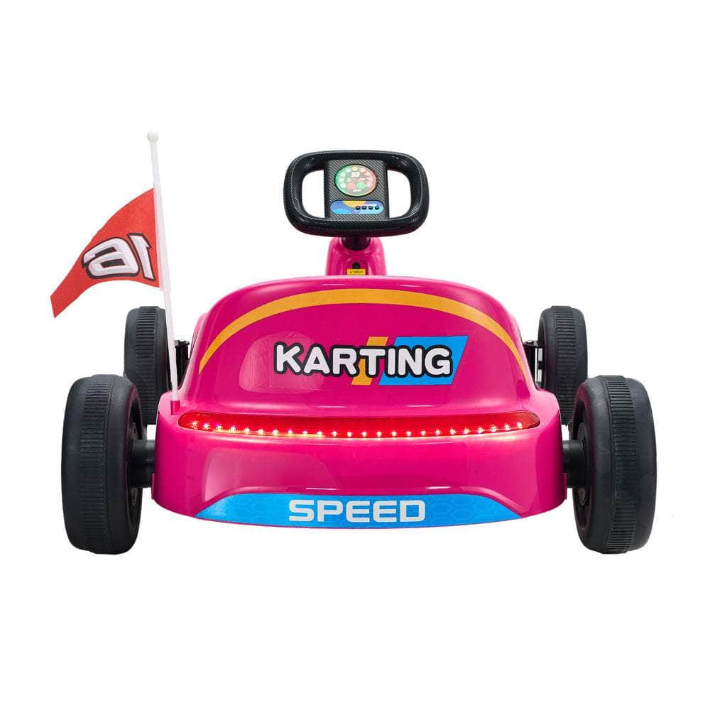 Ride on Car Electric Kart with Light Bluetooth Pink