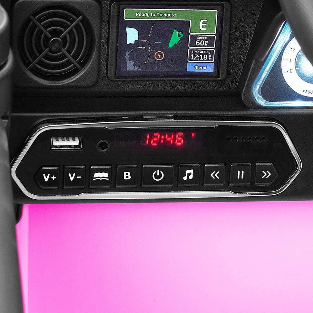 Ride-On Electric Jeep Car Bluetooth Pink Kids Toy Battery-Powered Vehicle