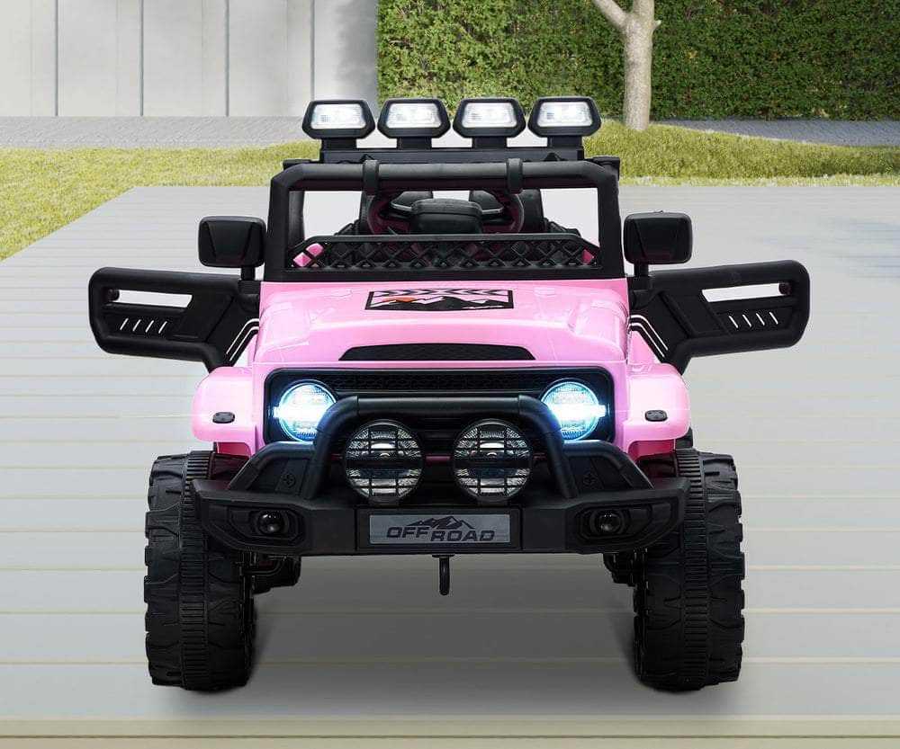 Ride-On Electric Jeep Car Bluetooth Pink Kids Toy Battery-Powered Vehicle