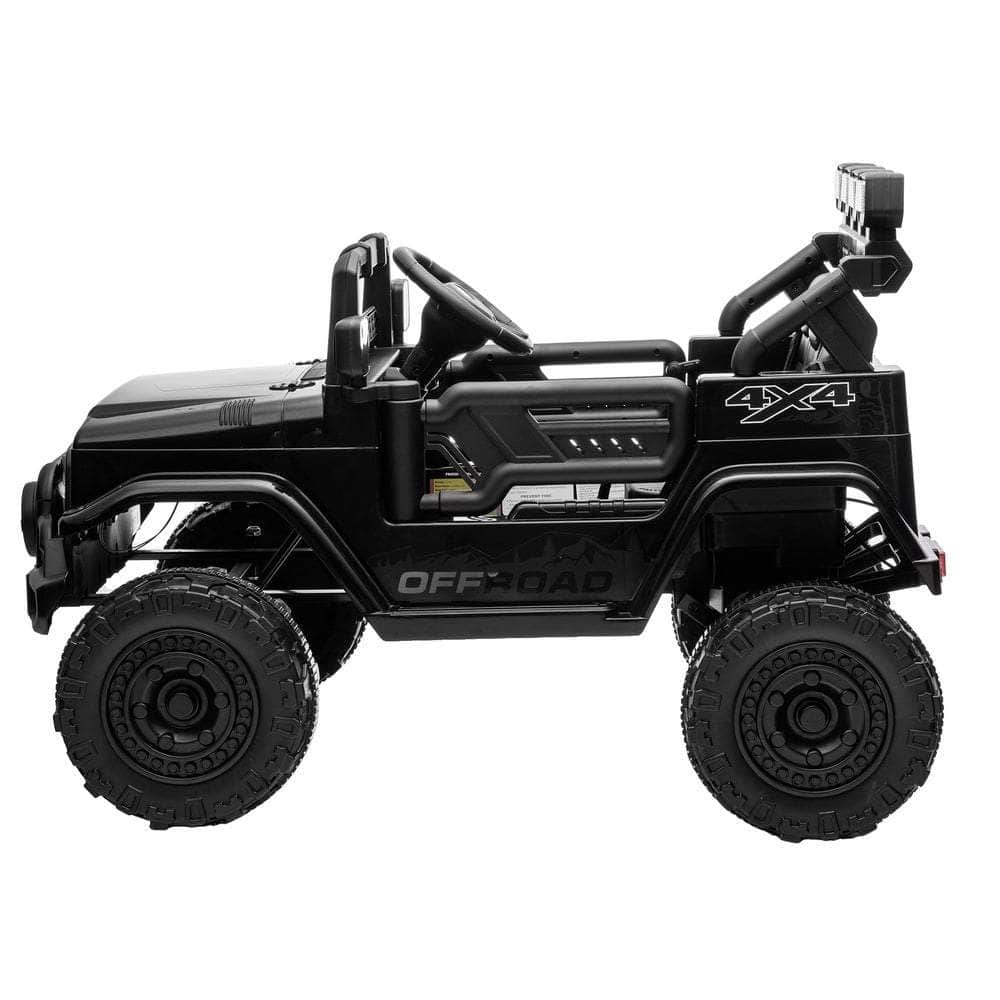 Ride-On Electric Jeep Car with Bluetooth Black Kids Battery Powered Toy