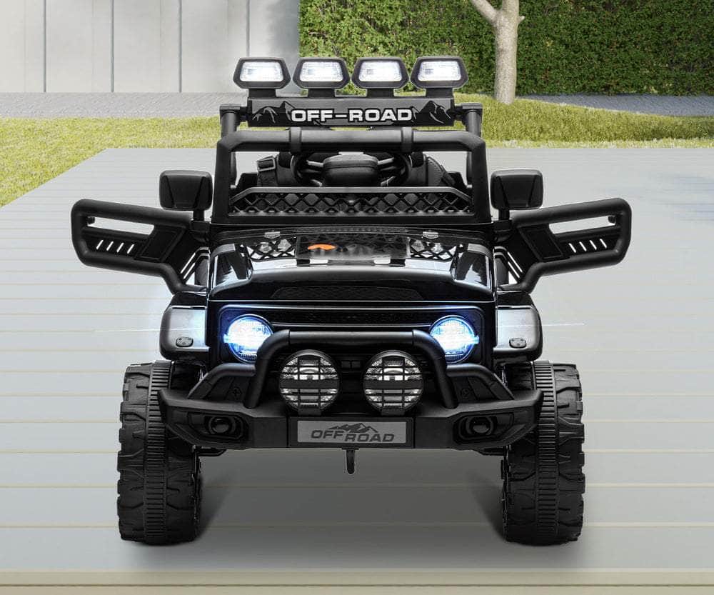 Ride-On Electric Jeep Car with Bluetooth Black Kids Battery Powered Toy