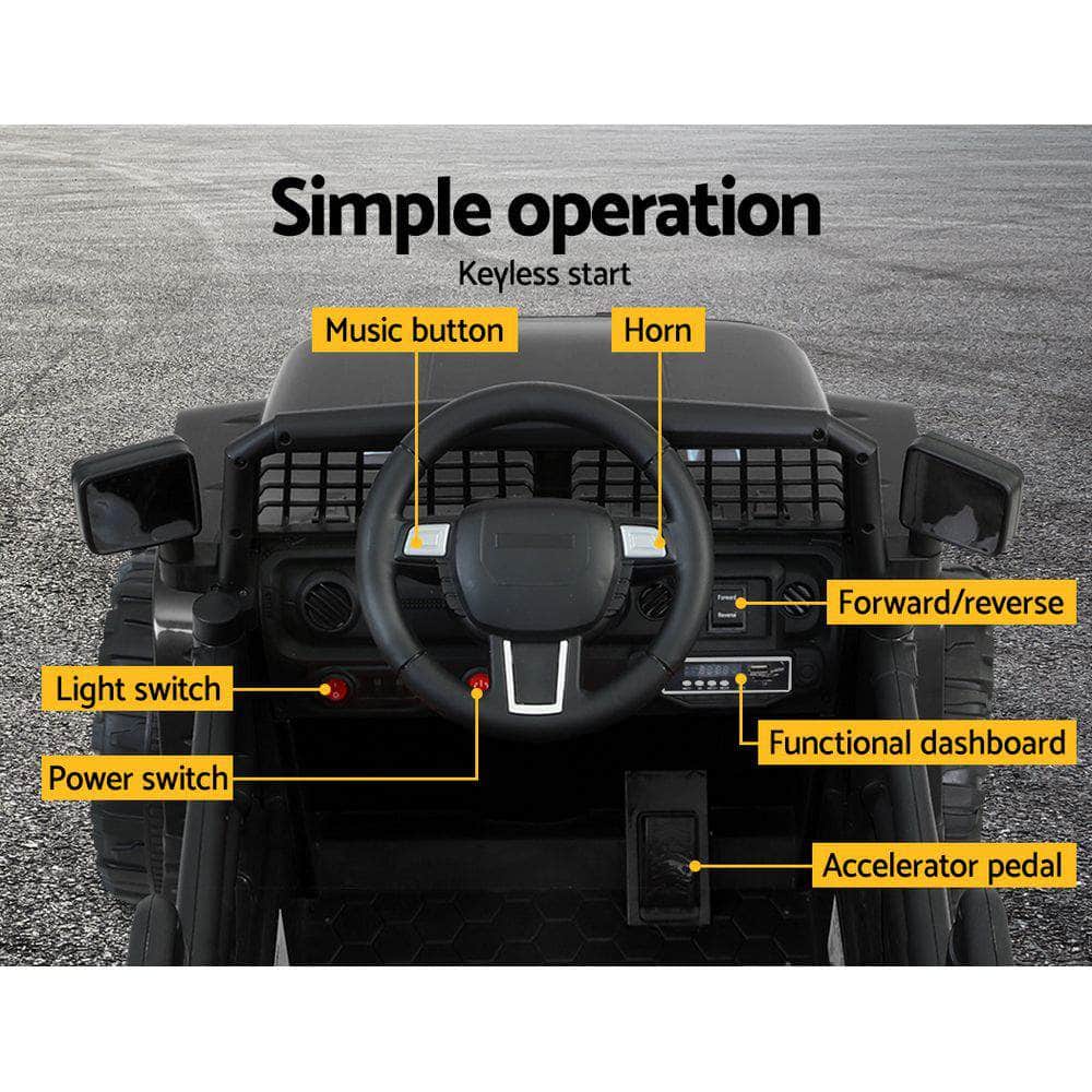 Rigo Kids Electric 12V Car Toys Jeep - Black