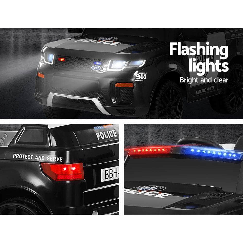 Rigo Kids Electric Patrol Police Car, Remote, Black
