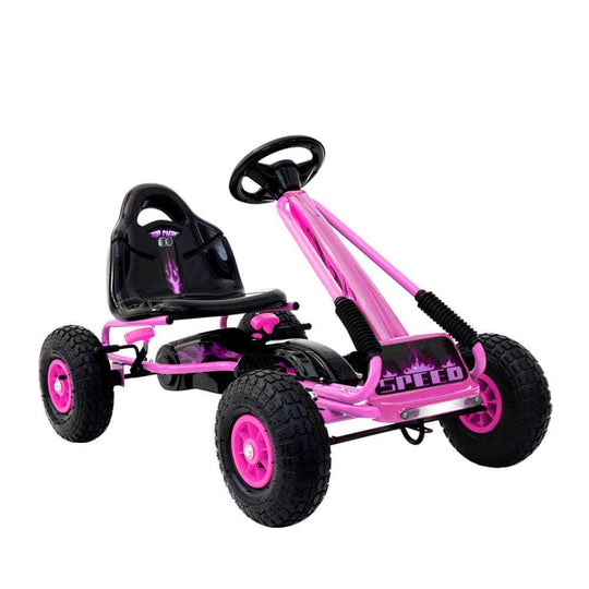 Rigo Kids Pedal Go Kart Pink Adjustable Seat for 3+ Years