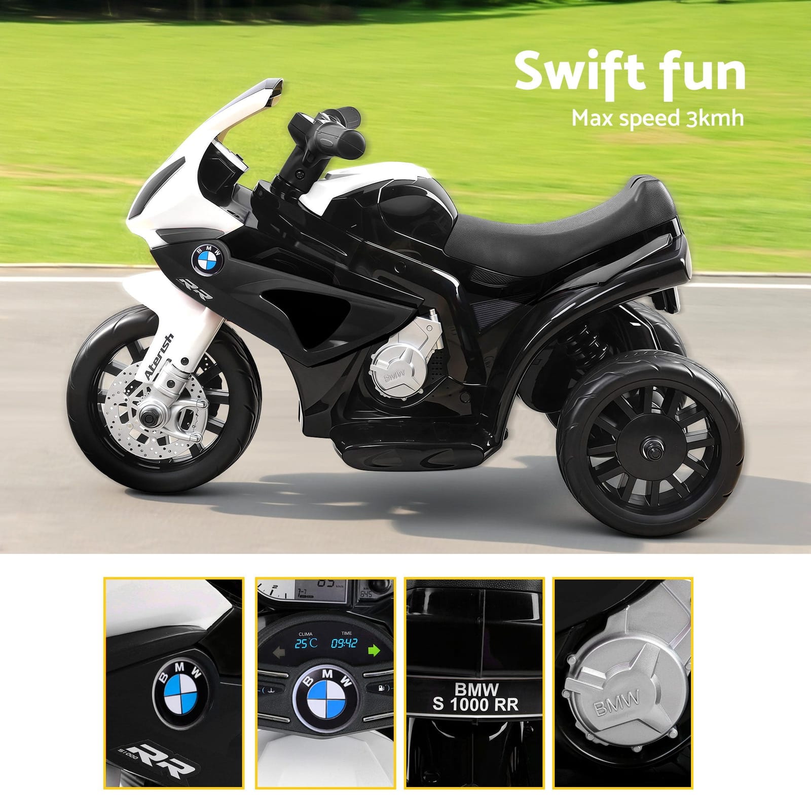 Bikes & Scooters - Kids Ride On Car Electric Ride On Cars Motorcycle Motorbike BMW Licensed S1000RR Black