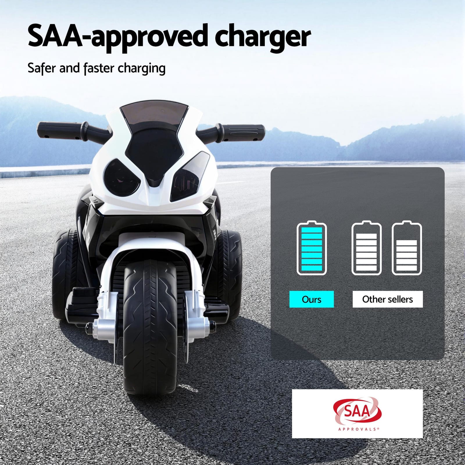 Kids Ride On Car Electric Ride On Cars Motorcycle Motorbike BMW Licensed S1000RR Black | Bikes & Scooters