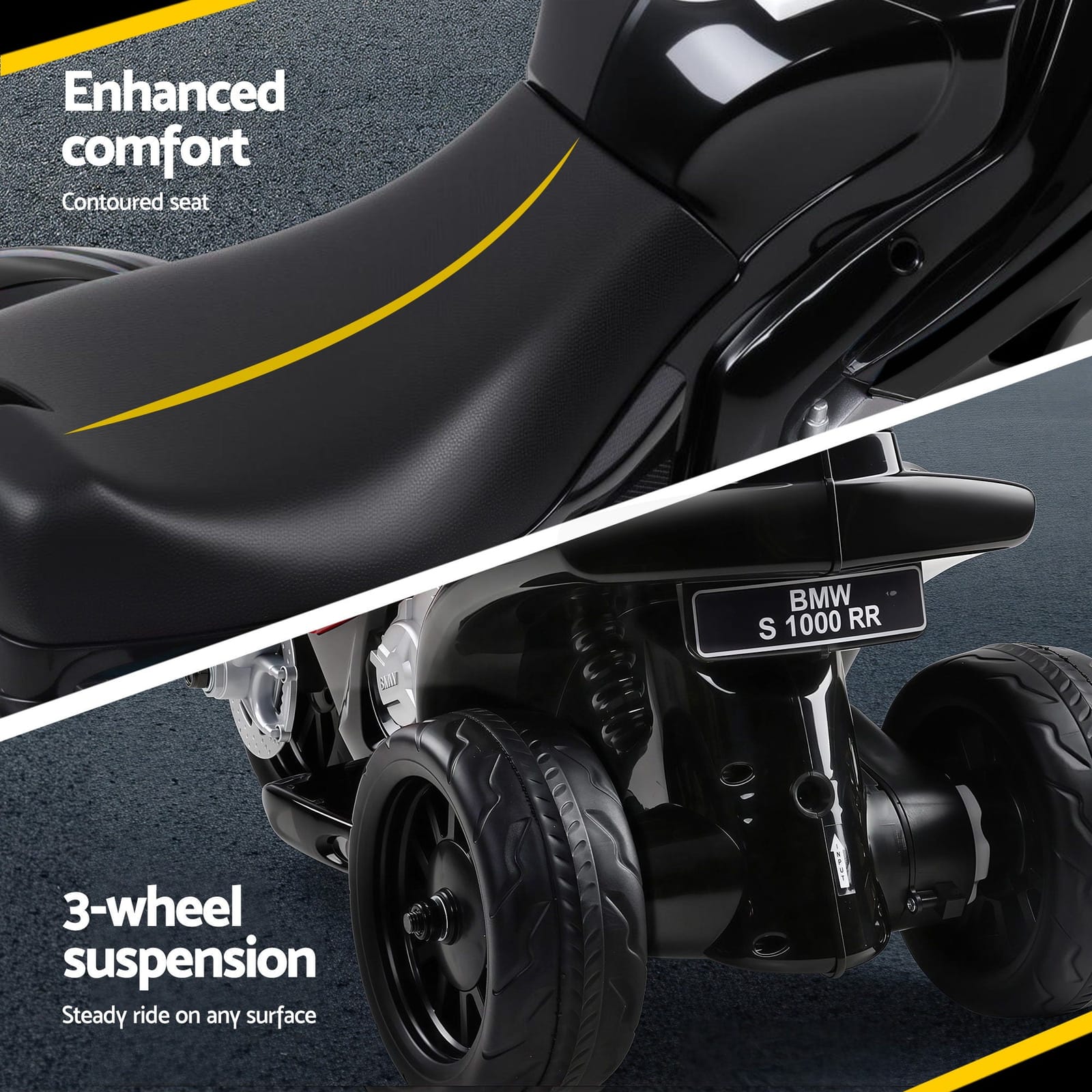 Kids Ride On Car Electric Ride On Cars Motorcycle Motorbike BMW Licensed S1000RR Black | Black colour