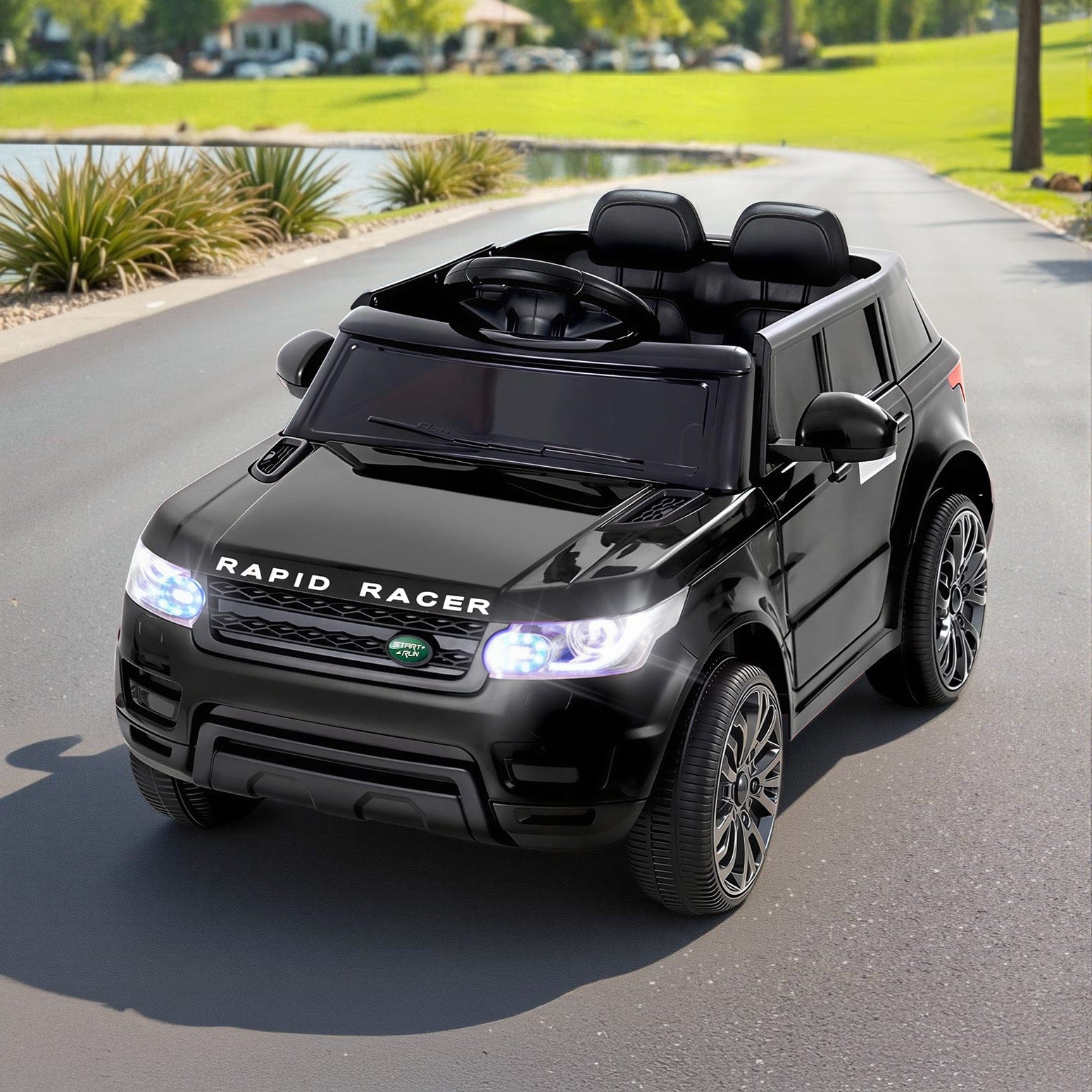 Rigo Ride On Car Kids Electric Ride On Cars SUV Remote 12V Black with Black colour