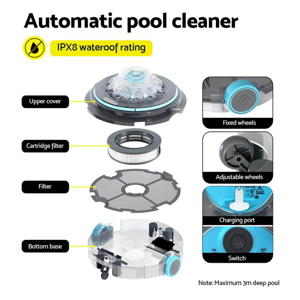 Robotic Pool Cleaner Automatic Vacuum Robot Swimming Cordless
