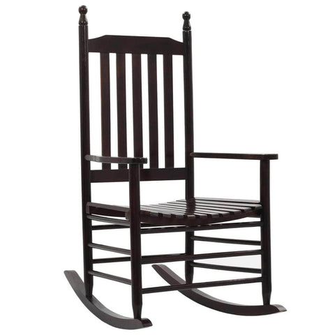 Rocking Chair with Curved Seat Brown Wood