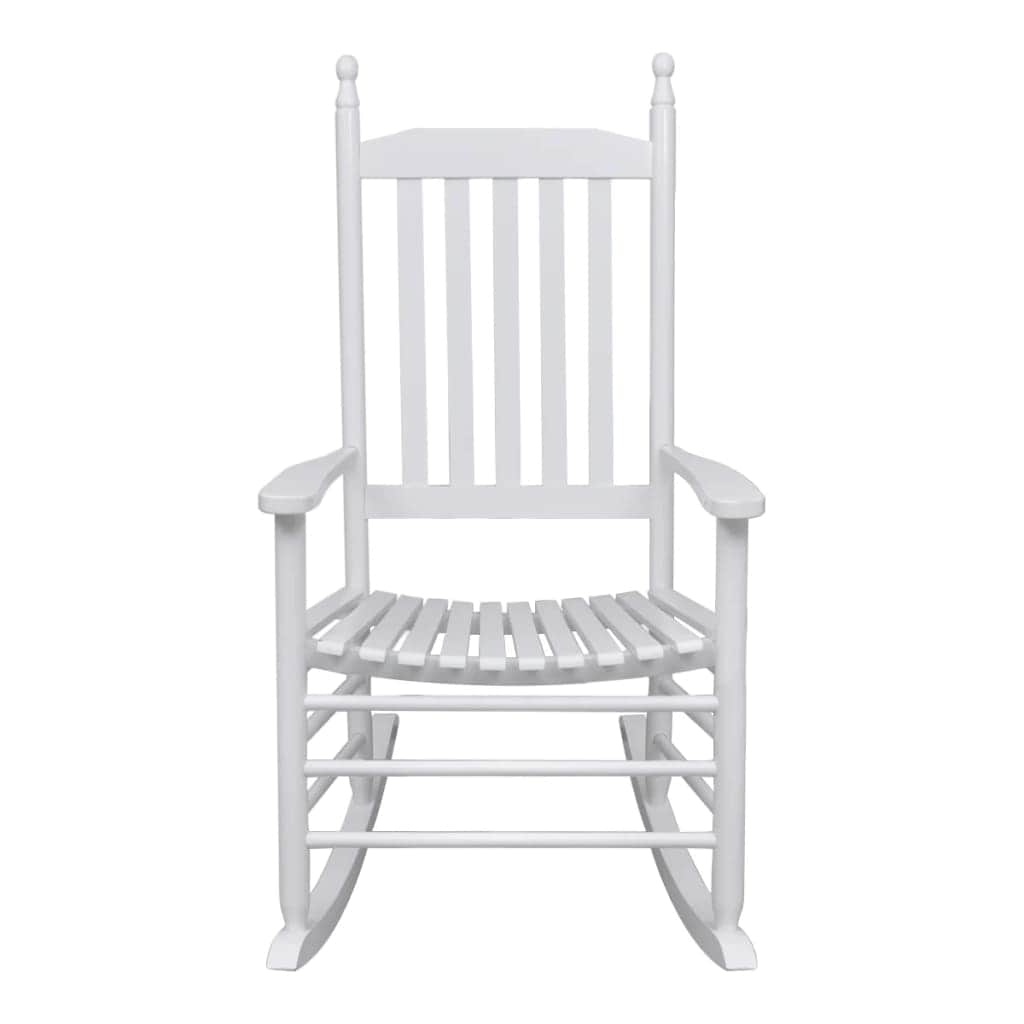 Rocking Chair with Curved Seat White Wood - Simple deals