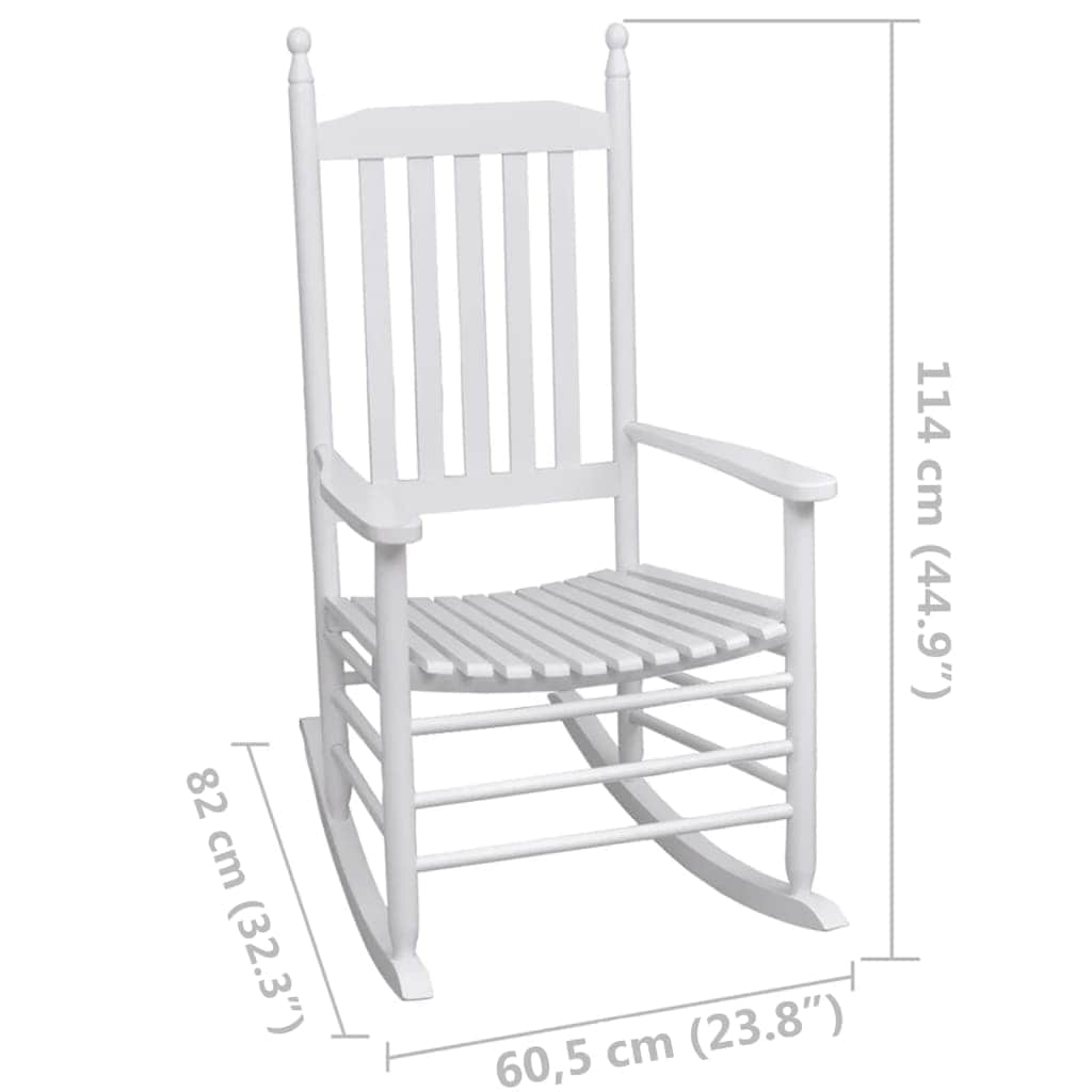 Rocking Chair with Curved Seat White Wood - Simple deals