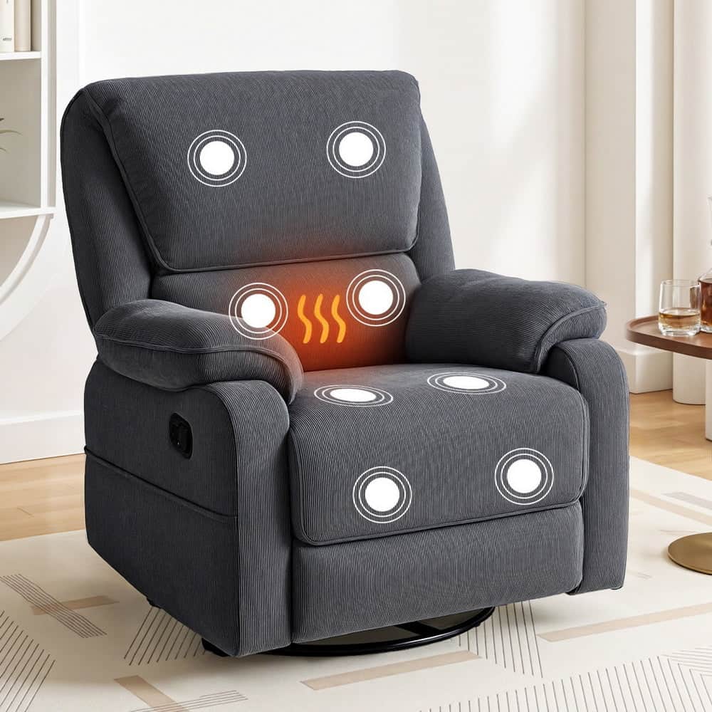 Rocking Recliner Chair 360 Swivel Massage Heated Reclining Chairs