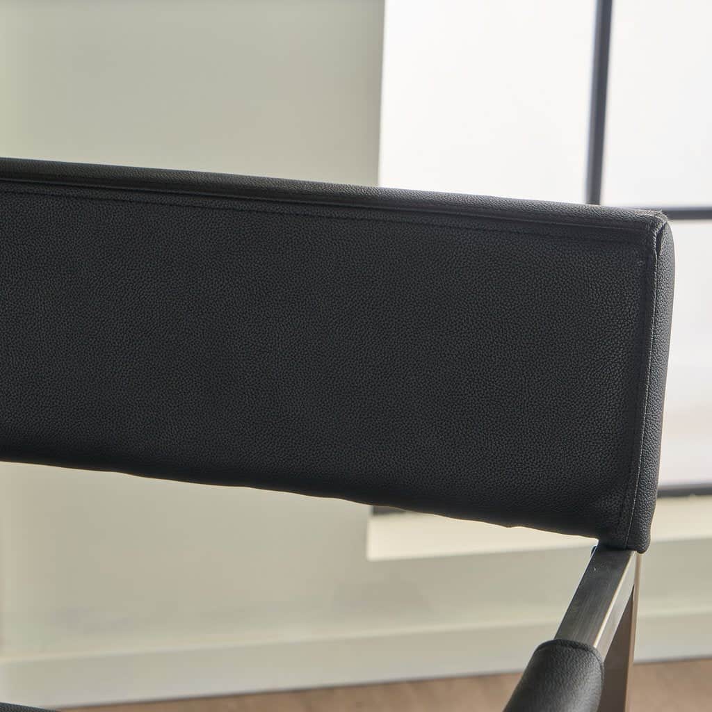 Rocklin Steel & Bonded Leather Director chair Armchair in Black