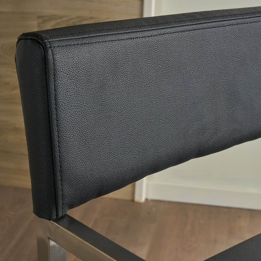 Rocklin Steel & Bonded Leather Director chair Armchair in Black