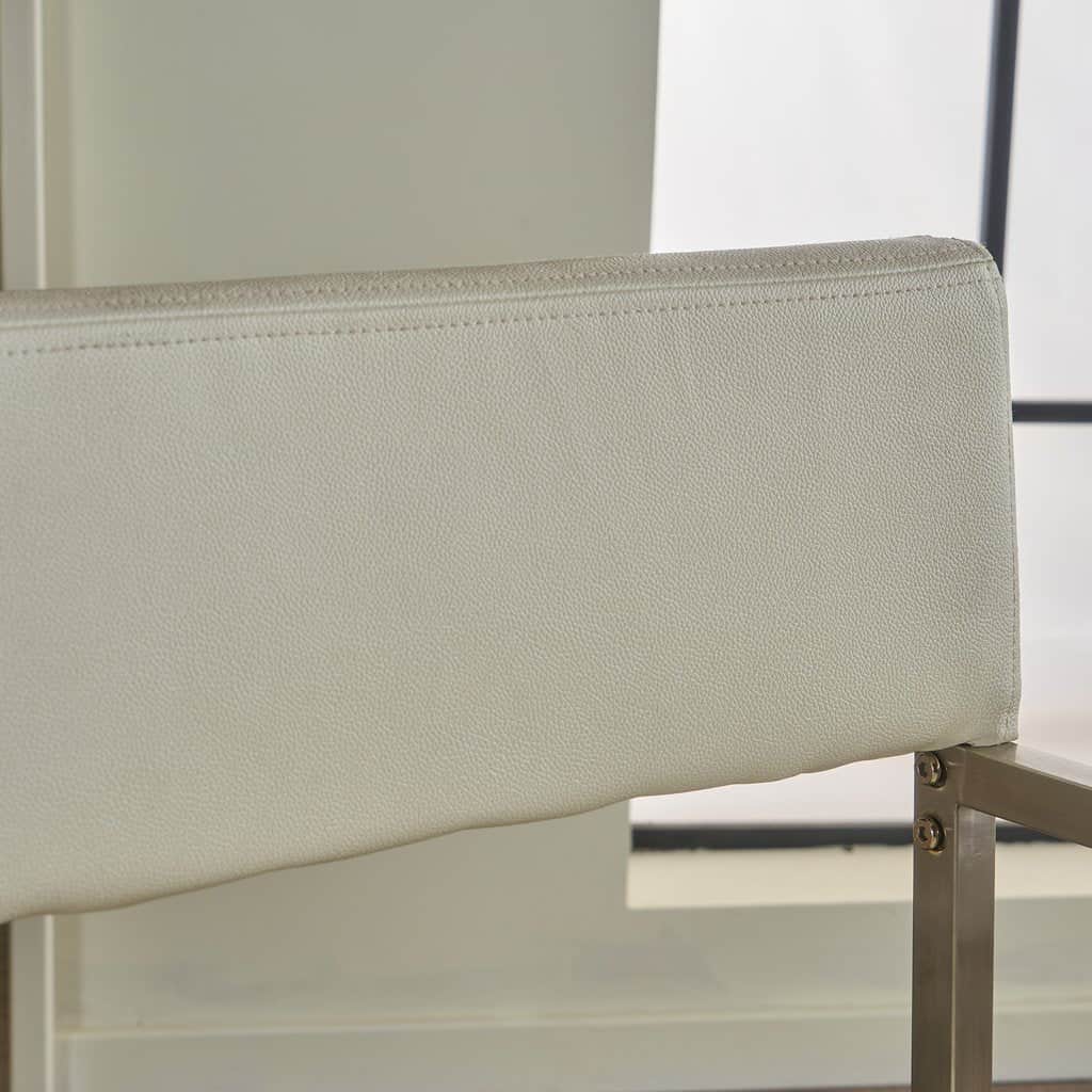 Rocklin Steel & Bonded Leather Director chair Armchair in White