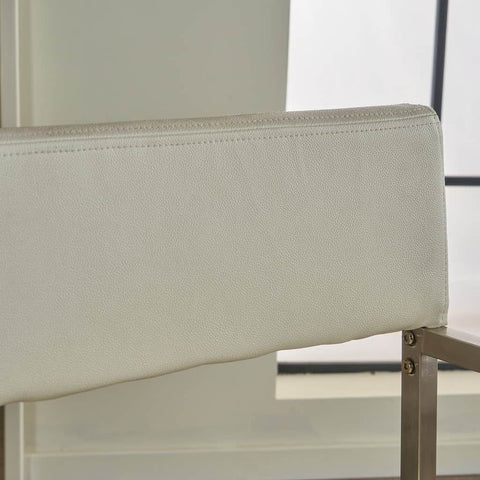 Rocklin Steel & Bonded Leather Director chair Armchair in White