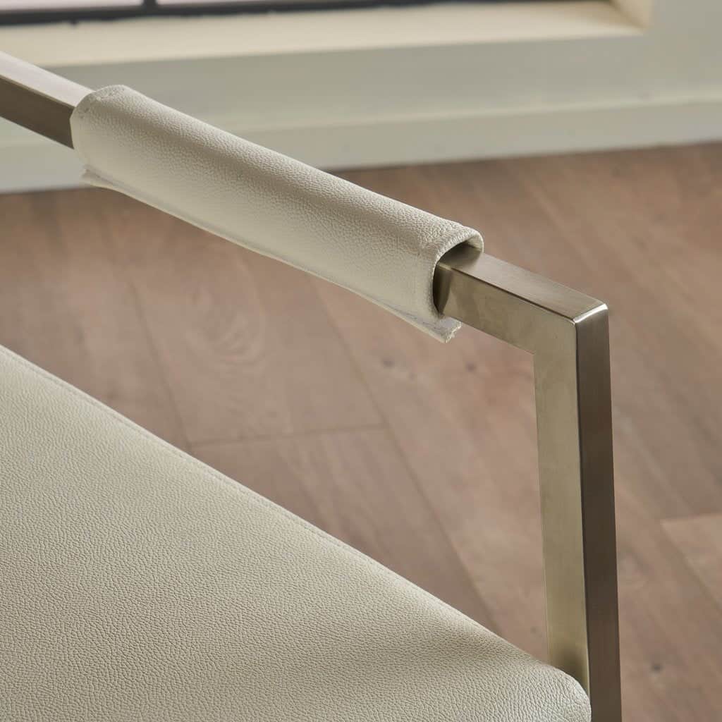 Rocklin Steel & Bonded Leather Director chair Armchair in White