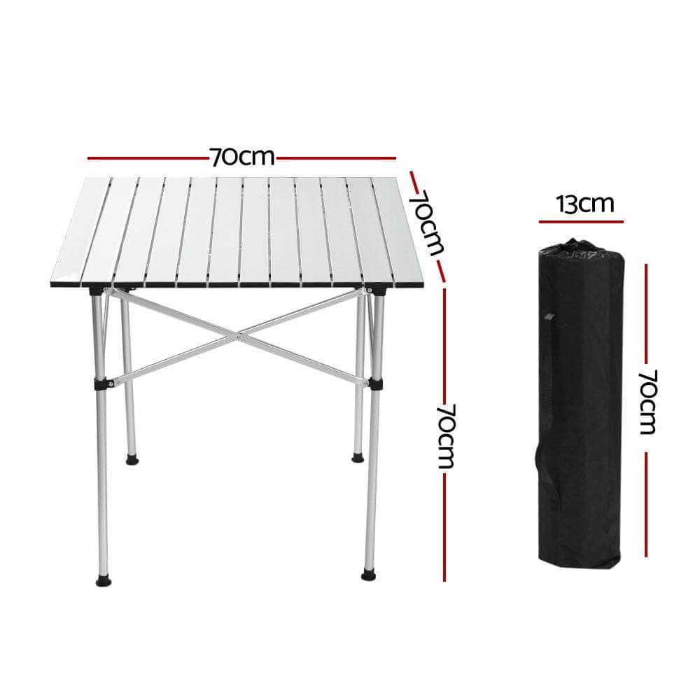 Roll Up Camping Table Foldable Portable Picnic Garden BBQ Desk 70CM