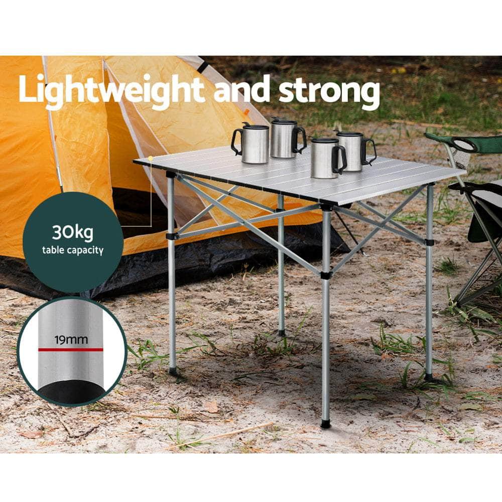 Roll Up Camping Table Foldable Portable Picnic Garden BBQ Desk 70CM