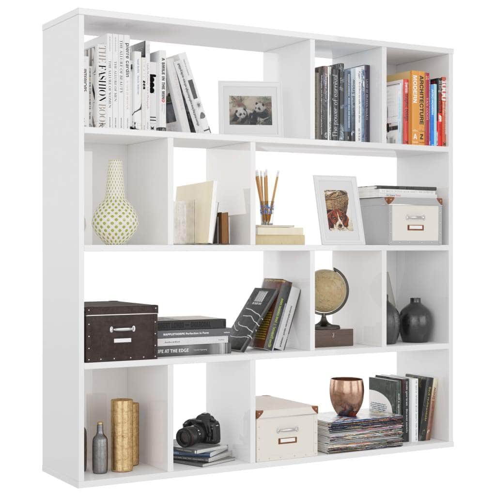 Room Divider/Book Cabinet High Gloss White  Chipboard