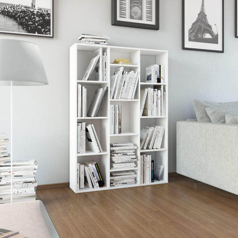 Room Divider/Book Cabinet High Gloss White Chipboard