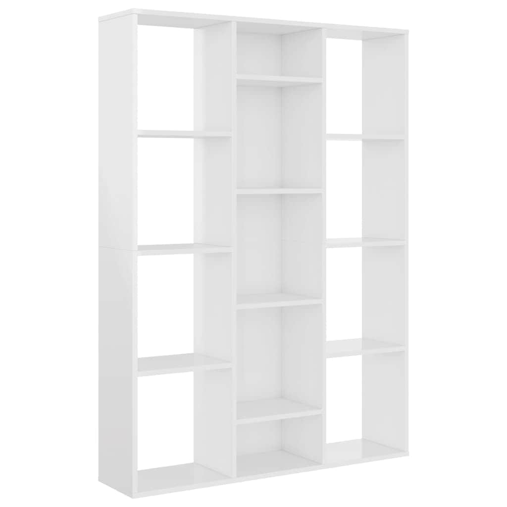 Room Divider/Book Cabinet High Gloss White Chipboard