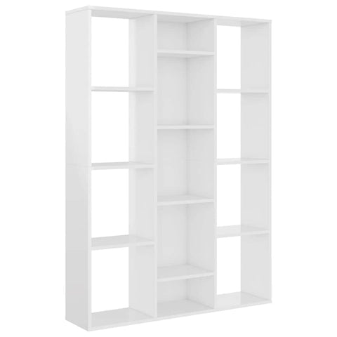 Room Divider/Book Cabinet High Gloss White Chipboard