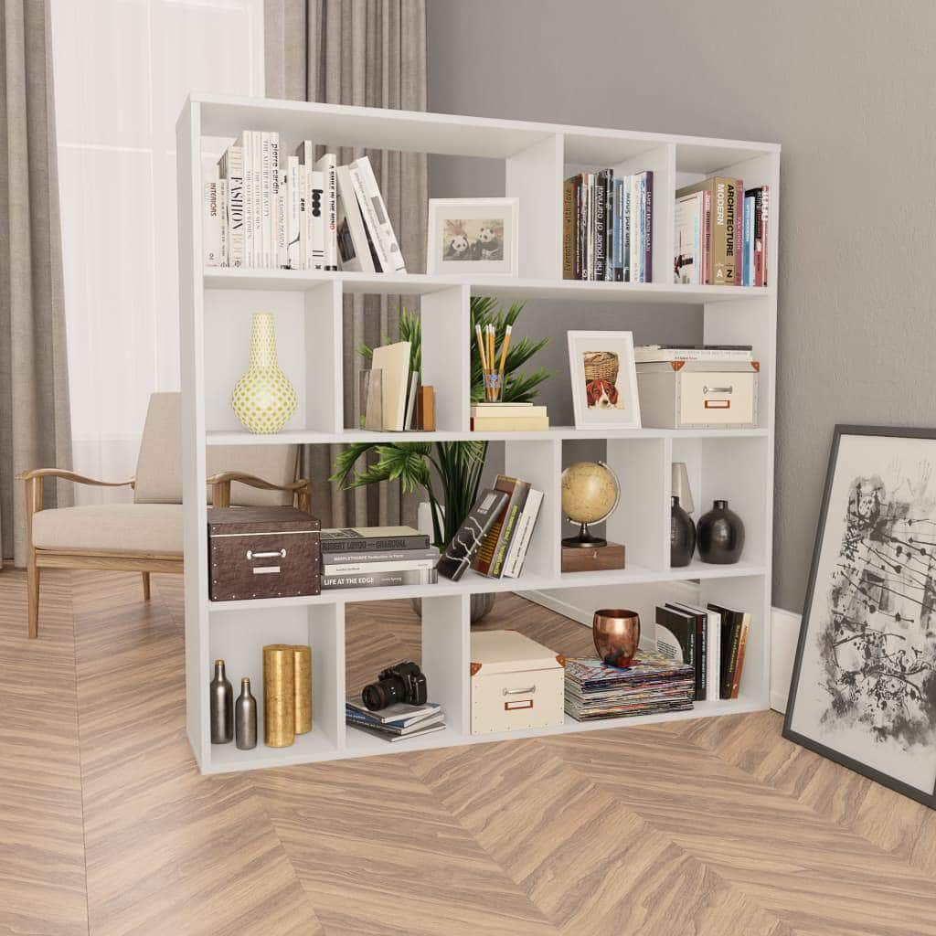 Room Divider/Book Cabinet White Chipboard