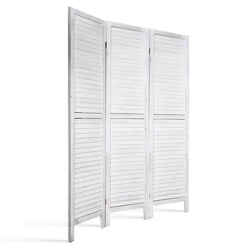 Room Divider Privacy Screen Foldable Partition Stand 3 Panel White