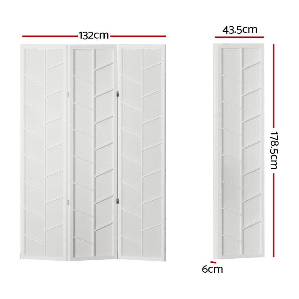 Room Divider Screen Privacy Wood Dividers Stand 3 Panel Archer White