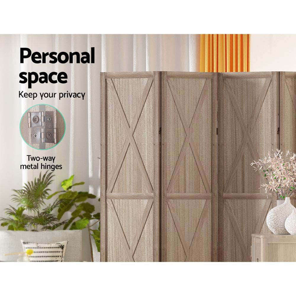 Room Divider Screen Privacy Wood Dividers Stand 3 Panel Brown
