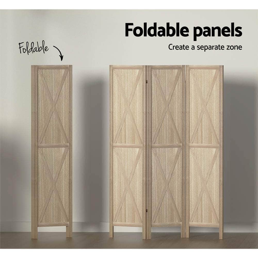 Room Divider Screen Privacy Wood Dividers Stand 3 Panel Brown