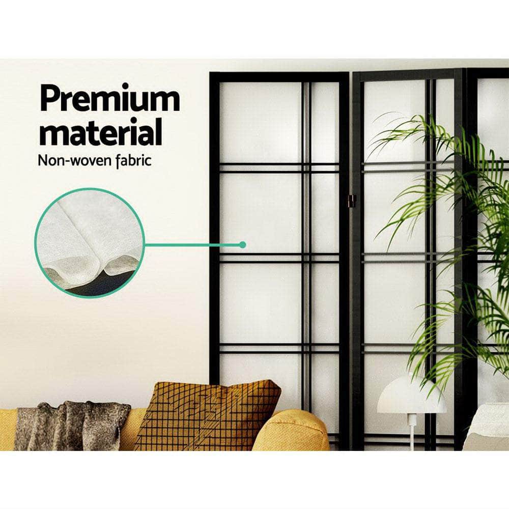 Room Divider Screen Privacy Wood Dividers Stand 3 Panel Nova Black