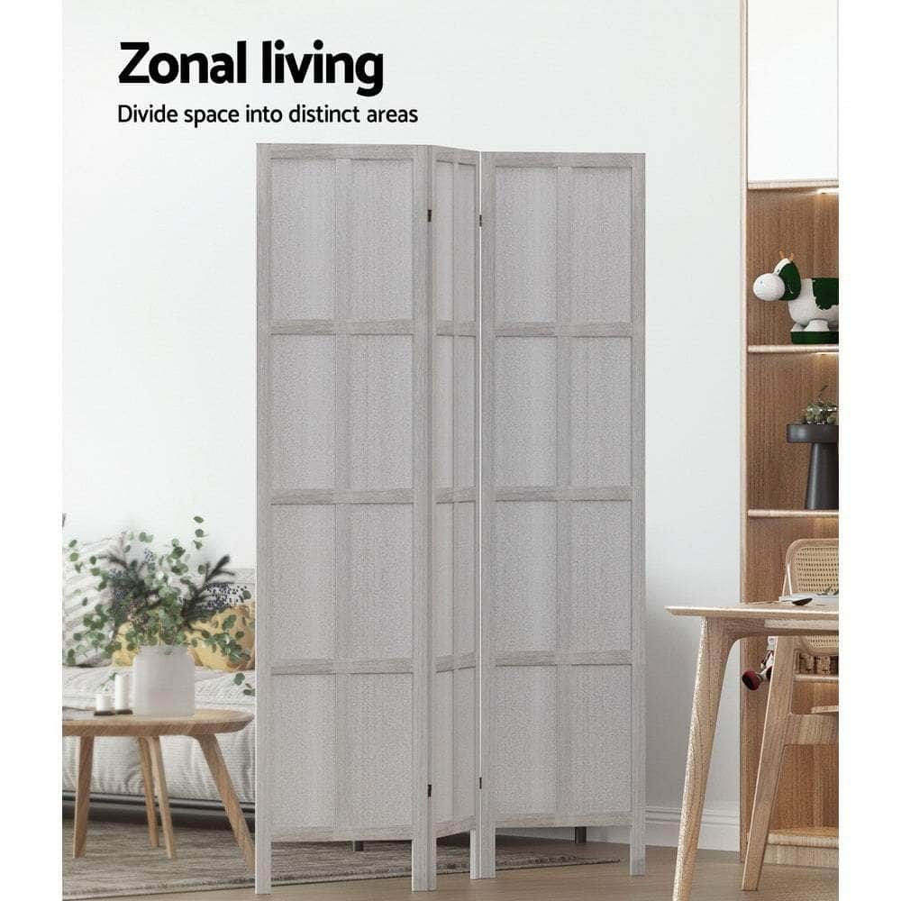 Room Divider Screen Privacy Wood Dividers Stand 3 Panel White