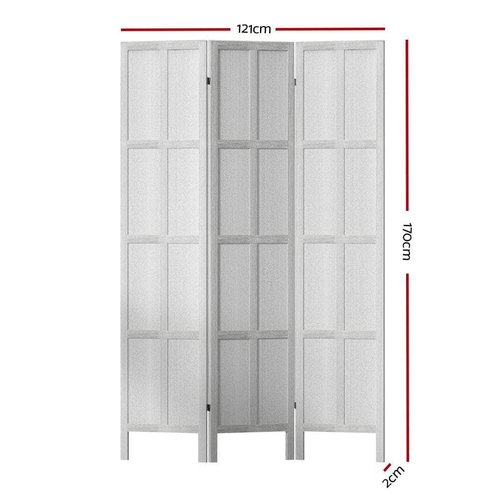 Room Divider Screen Privacy Wood Dividers Stand 3 Panel White