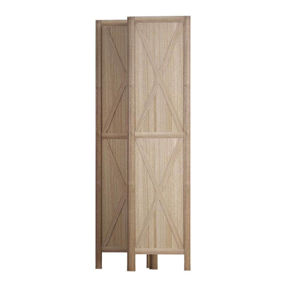 Room Divider Screen Privacy Wood Dividers Stand 4 Panel Brown