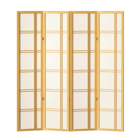 Room Divider Screen Privacy Wood Dividers Stand 4 Panel Nova Natural