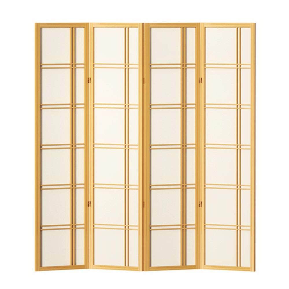Room Divider Screen Privacy Wood Dividers Stand 4 Panel Nova Natural