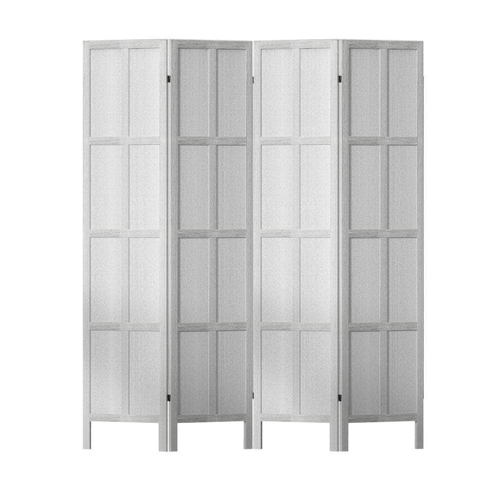 Room Divider Screen Privacy Wood Dividers Stand 4 Panel White