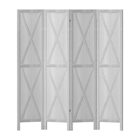 Room Divider Screen Privacy Wood Dividers Stand 4 Panel White