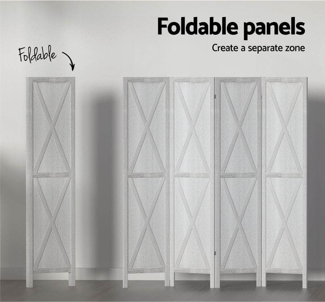 Room Divider Screen Privacy Wood Dividers Stand 4 Panel White