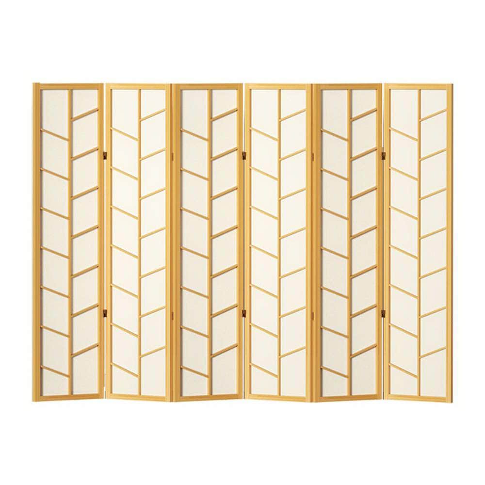 Room Divider Screen Privacy Wood Dividers Stand 6 Panel Archer Natural