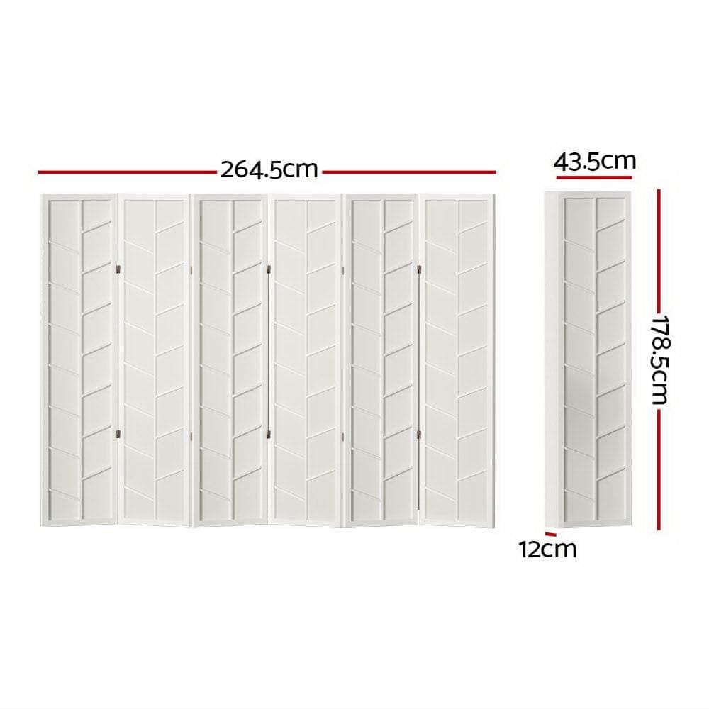 Room Divider Screen Privacy Wood Dividers Stand 6 Panel Archer White