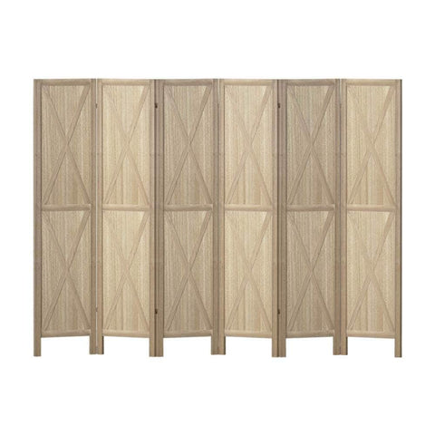 Room Divider Screen Privacy Wood Dividers Stand 6 Panel Brown