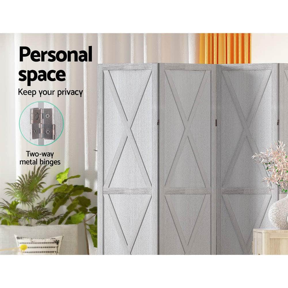 Room Divider Screen Privacy Wood Dividers Stand 6 Panel White